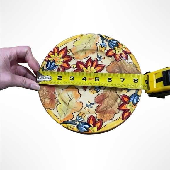 Floral Ceramic Plate - Multicolor salad plate 8.5 inches set of four - Picture 2 of 2